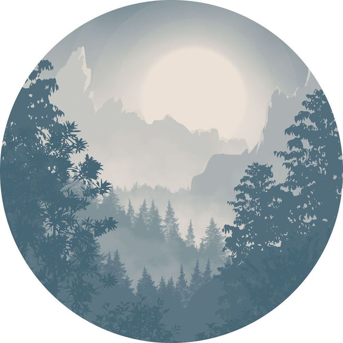 Selbstklebende Vlies Fototapete/Wandtattoo | Blue Valley | Größe 125 x 125 cm