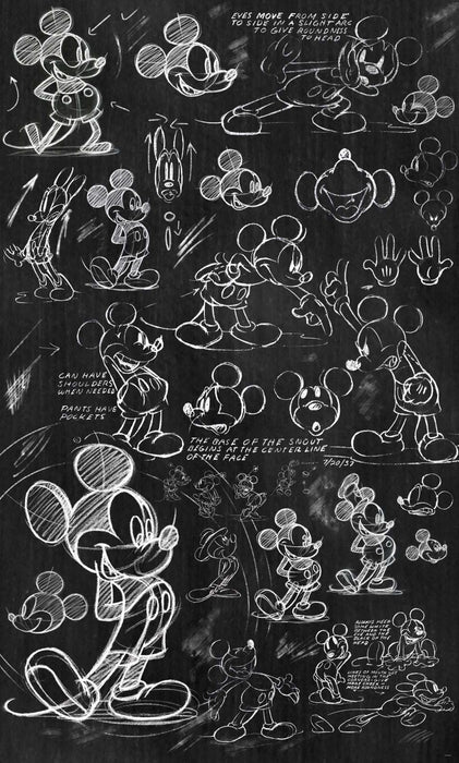 Vlies Fototapete | Mickey Chalkboard | Größe 120 x 200 cm