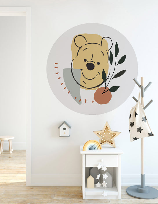 Komar | Selbstklebende Vlies Fototapete/Wandtattoo | Winnie Pooh Smile | Größe 125 x 125 cm