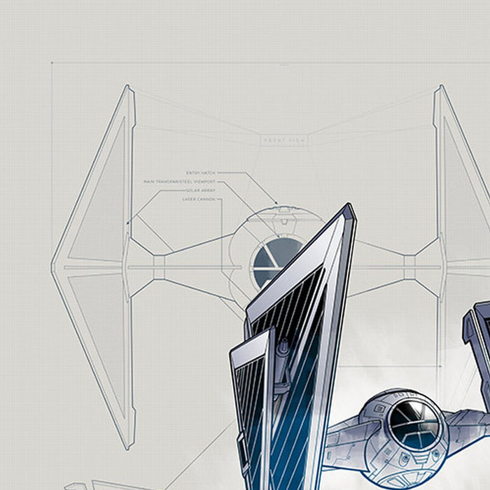 Vlies Fototapete | Star Wars Blueprint Light | Größe 400 x 280 cm