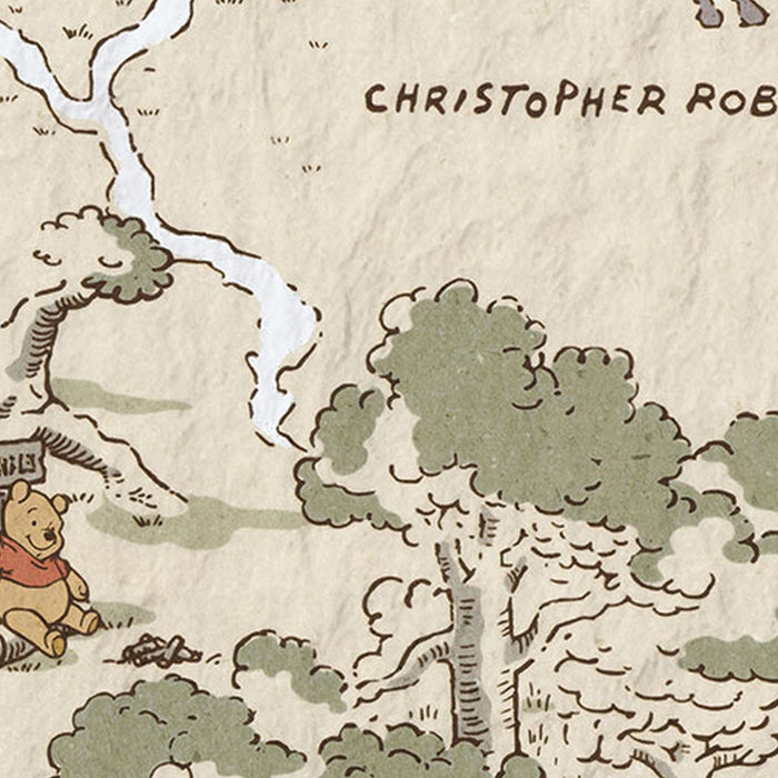 Vlies Fototapete | Winnie the Pooh Map | Größe 200 x 240 cm