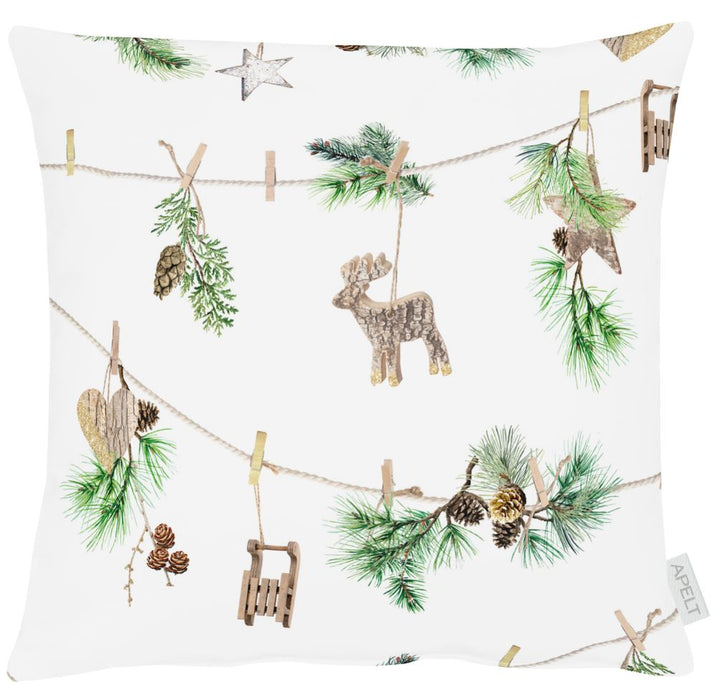 Apelt | 9532 | Kissenhülle | 49x49 | weiß / grün / natur