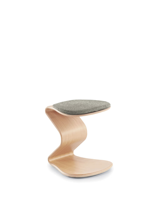 NEST NATURE | Hocker myERCOLINO small mit flachem Kokos Sitzpolster | Grau | Gestell Buche