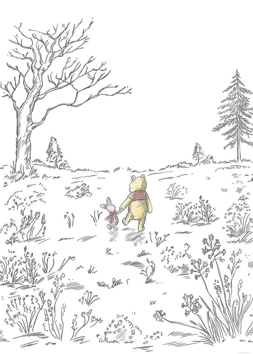 Vlies Fototapete | Winnie the Pooh Walk | Größe 200 x 280 cm