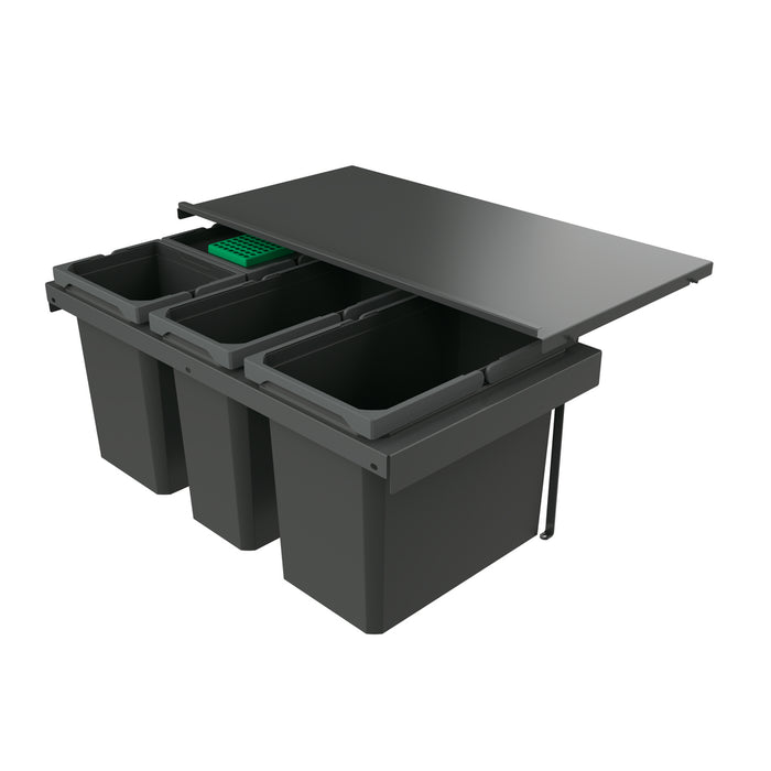 Naber | Cox Stand-UP® 350 S/800-4 | Abfallsammler für vorhandene Auszüge | mit Biodeckel | anthrazit | H 350 mm