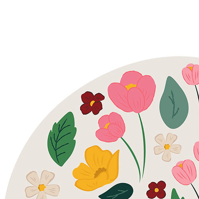 Komar | Selbstklebende Vlies Fototapete/Wandtattoo | Mickey Head Wildflowers | Größe 125 x 125 cm