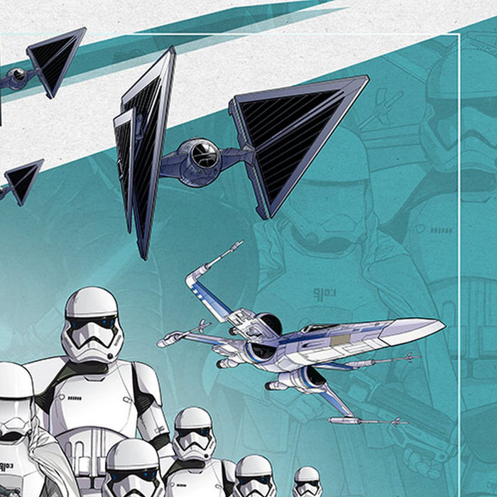 Vlies Fototapete | Star Wars Cartoon Collage Wide | Größe 400 x 280 cm