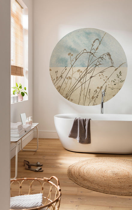 Selbstklebende Vlies Fototapete/Wandtattoo | Gazon | Größe 125 x 125 cm