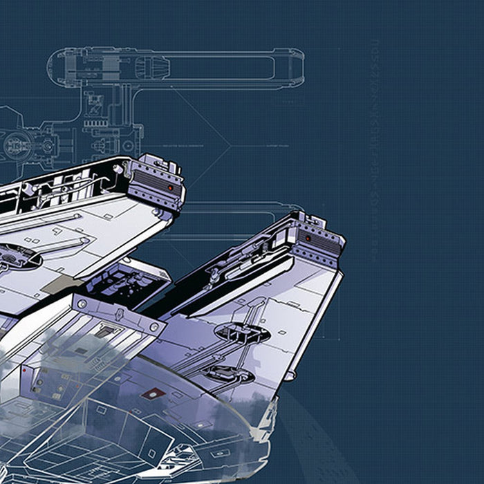 Vlies Fototapete | Star Wars Blueprint Dark | Größe 400 x 280 cm