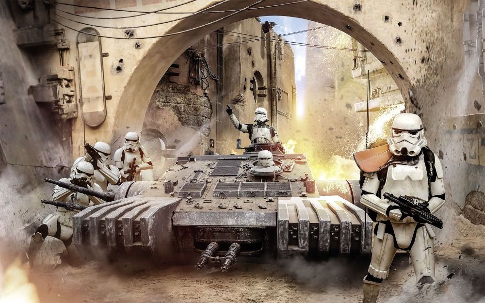 Vlies Fototapete | Star Wars Tanktrooper | Größe 400 x 250 cm