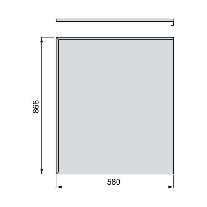 emuca Schutz für Böden von Küchenmöbeln, M90, 868 x 580 mm, Dicke 16 mm, Alumini