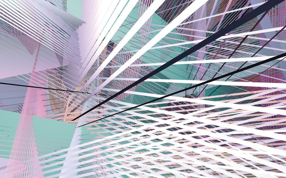 Vlies Fototapete | Space Grid Spring | Größe 400 x 250 cm