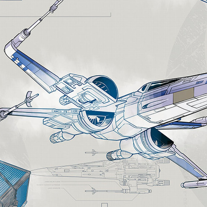 Vlies Fototapete | Star Wars Blueprint Light | Größe 400 x 280 cm