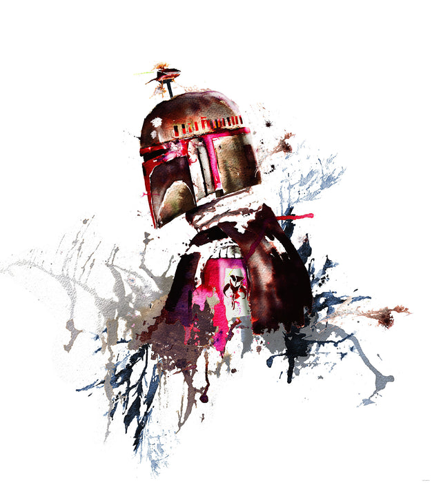 Komar | Vlies Fototapete | Star Wars Watercolor Boba Fett | Größe 250 x 280 cm