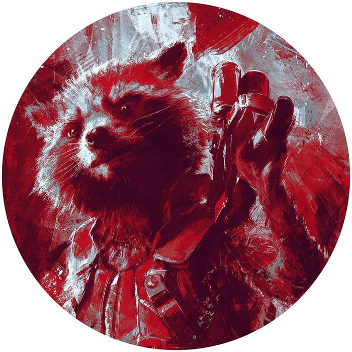 Komar | Selbstklebende Vlies Fototapete/Wandtattoo | Avengers Painting Rocket Raccoon | Größe 125 x 125 cm