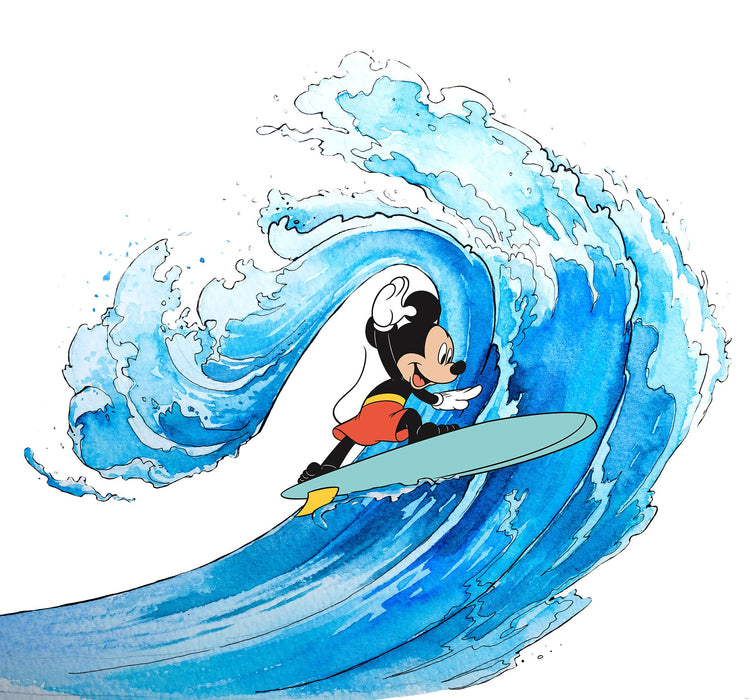 Vlies Fototapete | Mickey Surfing | Größe 300 x 280 cm