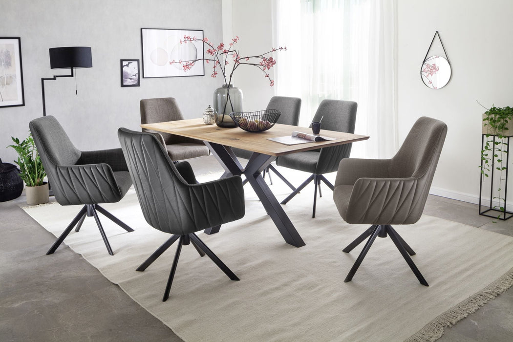 MCA | ANTIGUA ESSTISCH | 220x100 CM BALKENEICHE MA | DGL, METALLFUSS