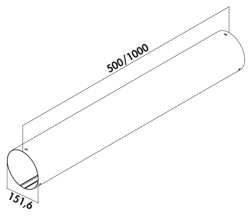 Naber | P-RRO 150 Rundrohr | Lüftungsrohr | L 1000 mm | hellgrau