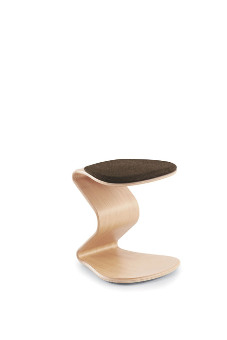 NEST NATURE | Hocker myERCOLINO small mit flachem Kokos Sitzpolster | Anthrazit | Gestell Buche