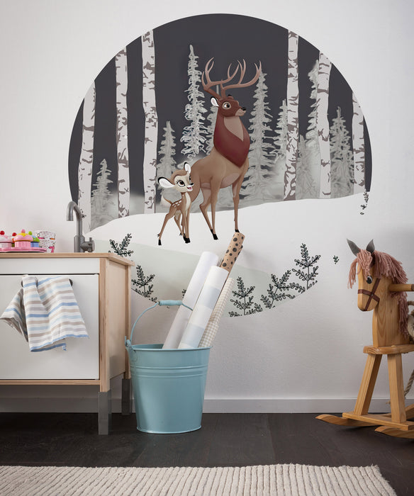 Komar | Selbstklebende Vlies Fototapete/Wandtattoo | Bambi Great Prince | Größe 125 x 125 cm