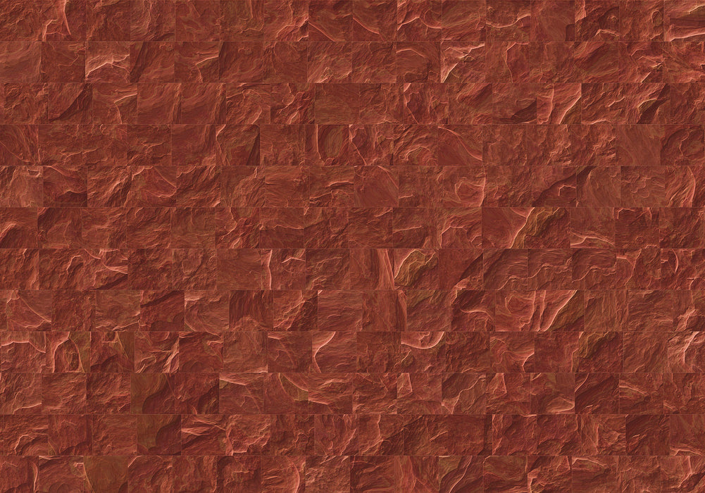Komar | Vlies Fototapete | Red Slate Tiles | Größe 400 x 280 cm
