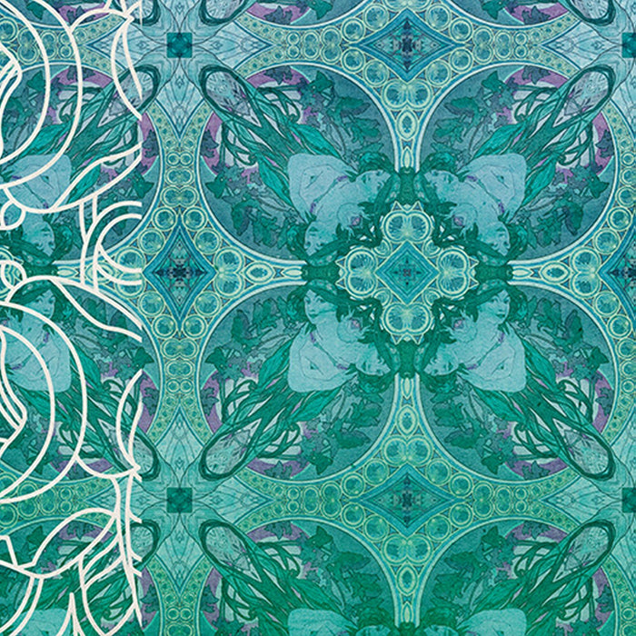 Komar | Vlies Fototapete | Art Nouveau Bleu | Größe 250 x 280 cm