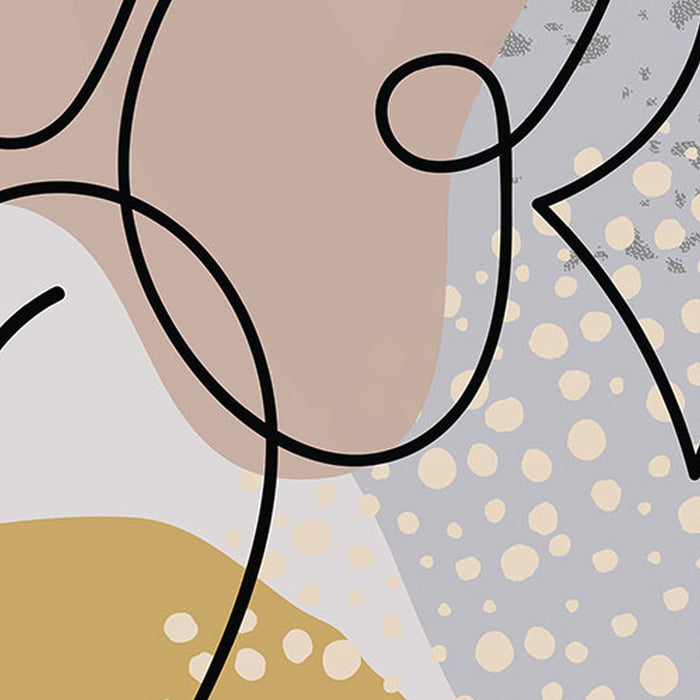 Selbstklebende Vlies Fototapete/Wandtattoo | Minnie Line Art | Größe 125 x 125 cm