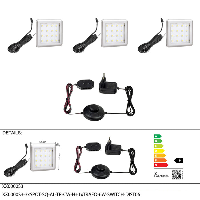 Hometrend | 3er Set LED Unterbaubeleuchtung