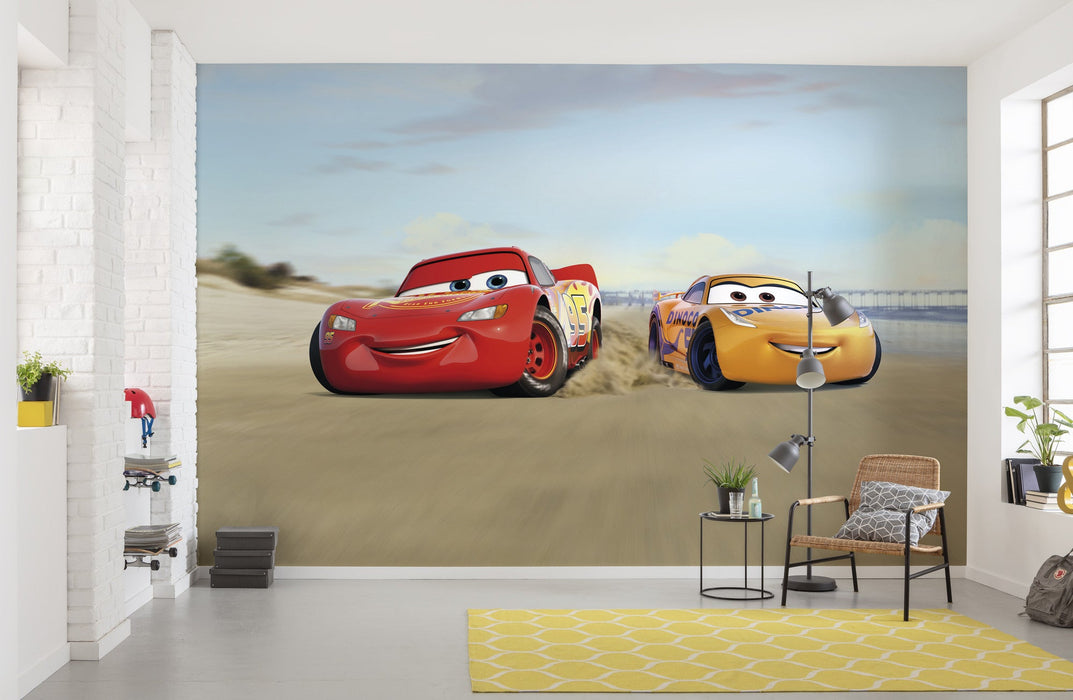 Papier Fototapete | Cars Beach Race | Größe 368 x 254 cm