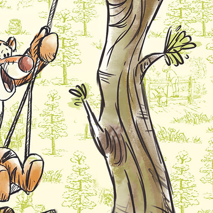 Vlies Fototapete | Winnie the Pooh in the wood | Größe 200 x 280 cm