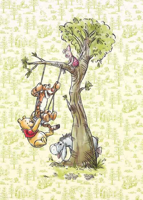 Vlies Fototapete | Winnie the Pooh in the wood | Größe 200 x 280 cm