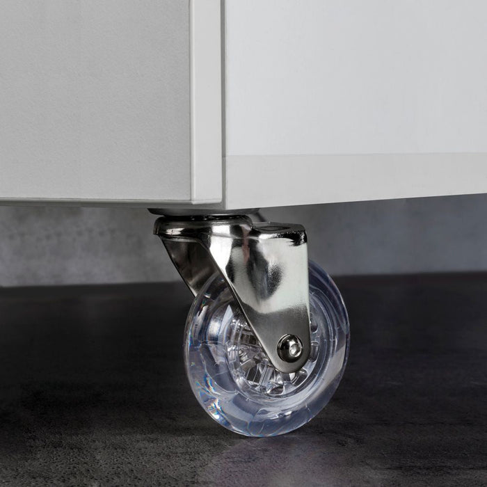 Emuca | Lot von 4 transparente Rollen Slip Montageplatte, Durchmesser 75mm, Stahl Kunststoff