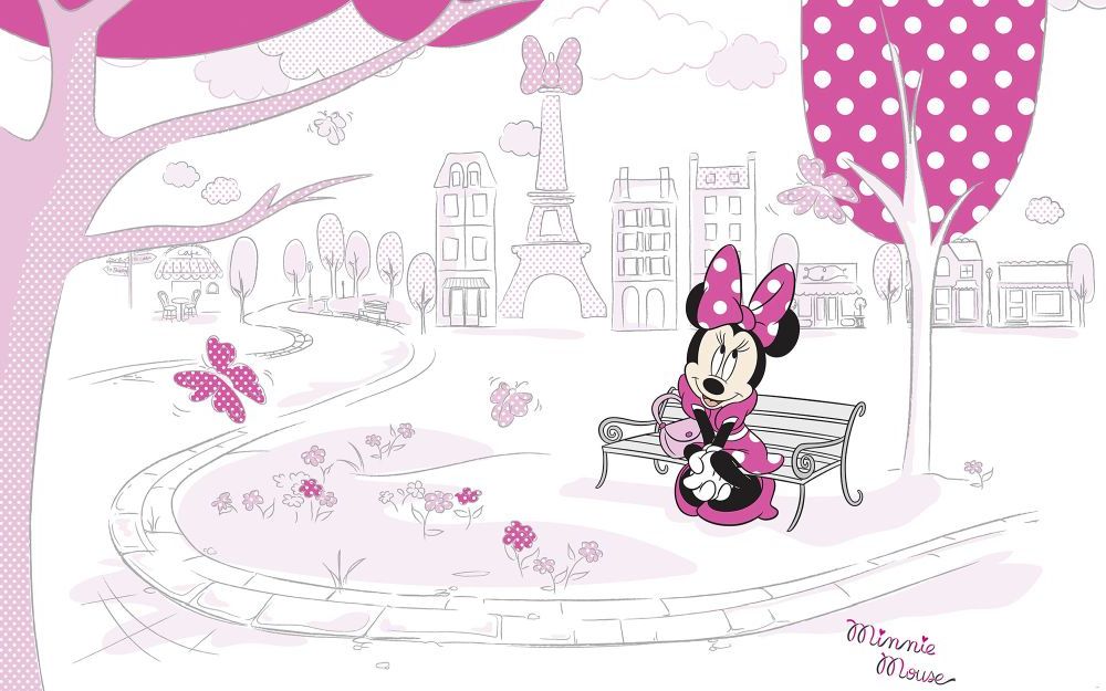 Vlies Fototapete | Minnie in Paris | Größe 400 x 250 cm