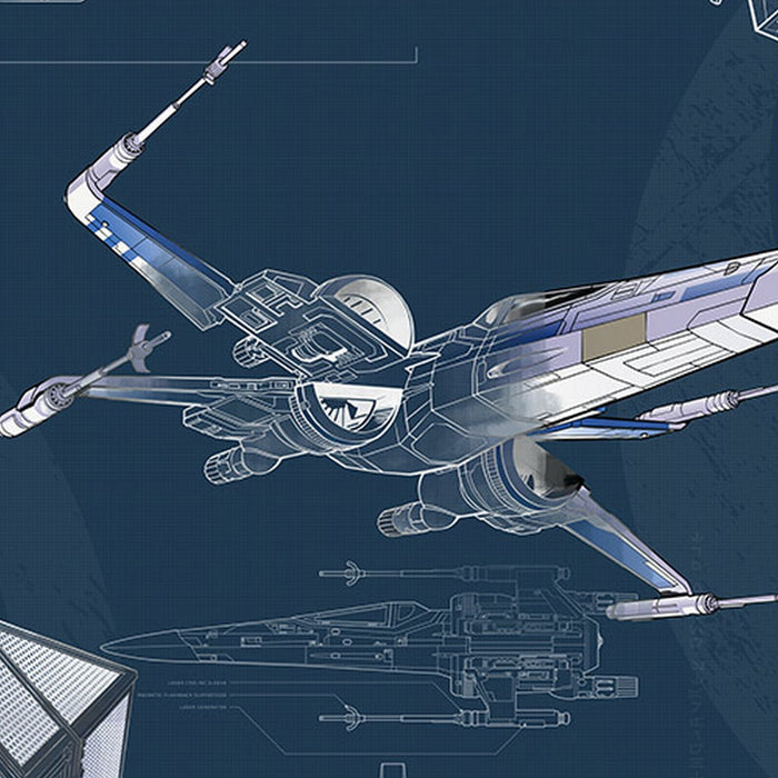 Vlies Fototapete | Star Wars Blueprint Dark | Größe 400 x 280 cm