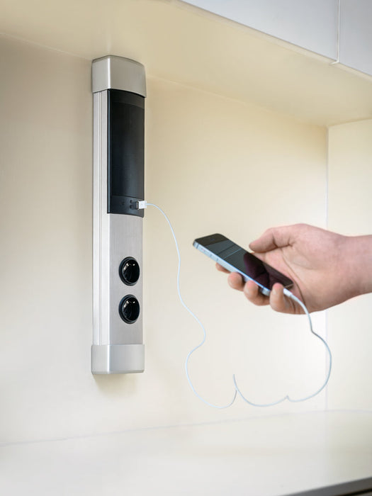 Naber | Muzak Säule | Aufbausteckdosenelement | mit Schukosteckdosen