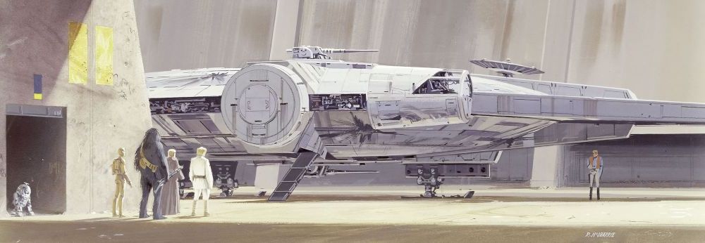 Papier Fototapete | STAR WARS Classic RMQ MilleniumFalcon | Größe 368 x 127 cm