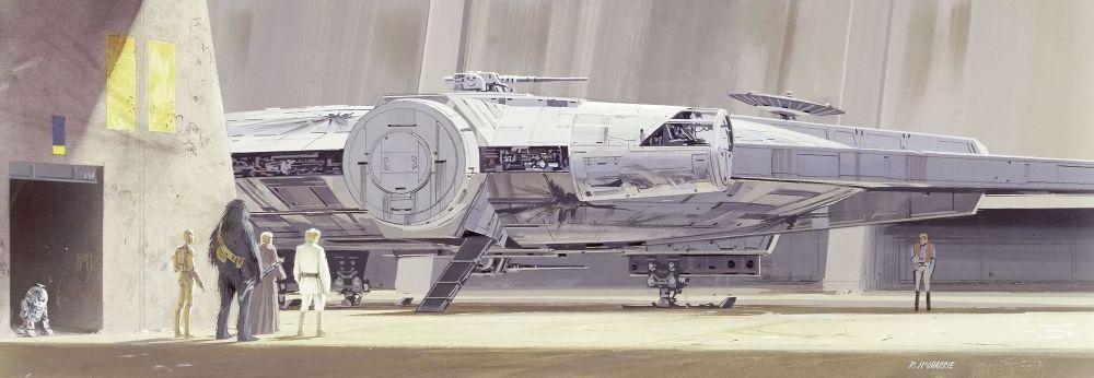 Komar | Papier Fototapete | STAR WARS Classic RMQ MilleniumFalcon | Größe 368 x 127 cm