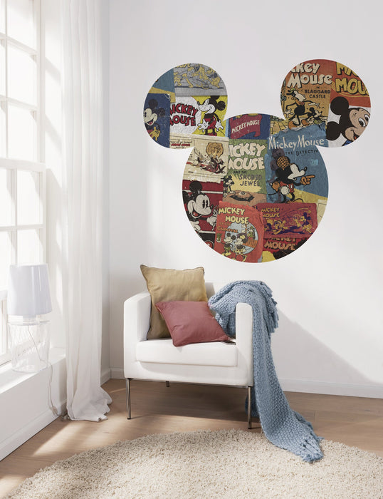Selbstklebende Vlies Fototapete/Wandtattoo | Mickey Head Billboard | Größe 125 x 125 cm