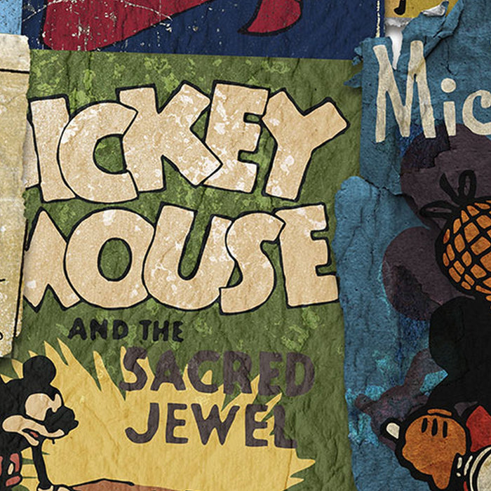 Selbstklebende Vlies Fototapete/Wandtattoo | Mickey Head Billboard | Größe 125 x 125 cm