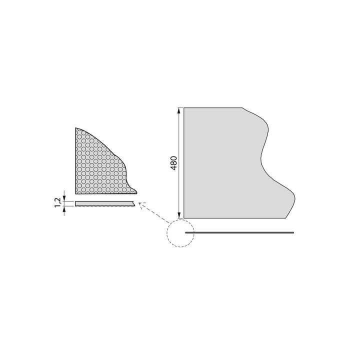 emuca Rutschschutzmatte für Schubladen, 150 x 48 cm, Kunststoff, Grau