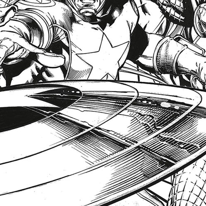 Vlies Fototapete | Avengers Black and White | Größe 300 x 280 cm