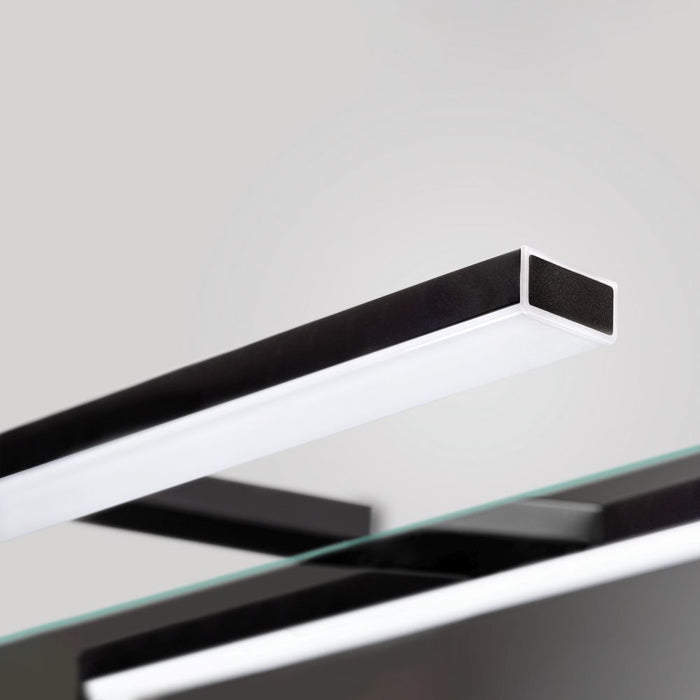 emuca Leo LED-Badezimmer-Spiegelleuchte, IP44, 280 mm, Kunststoff, Schwarz