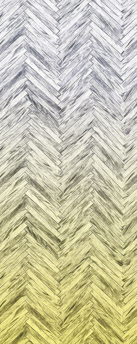 Komar | Vlies Fototapete | Herringbone Yellow Panel | Größe 100 x 250 cm