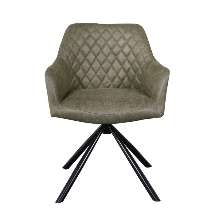 Naber | Diam 1E | Stuhl | Gestell schwarz | Bezug olivgrün