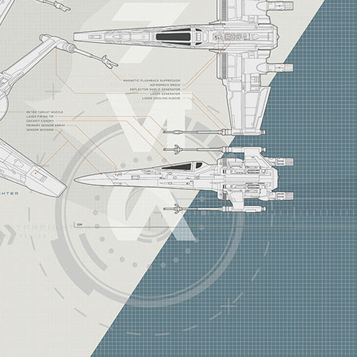 Komar | Papier Fototapete | Star Wars  – Technical Plan | Größe 368 x 254 cm