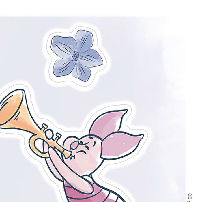 Wandtattoo | Winnie the Pooh Flowers & Music  | Größe 50 x 70 cm