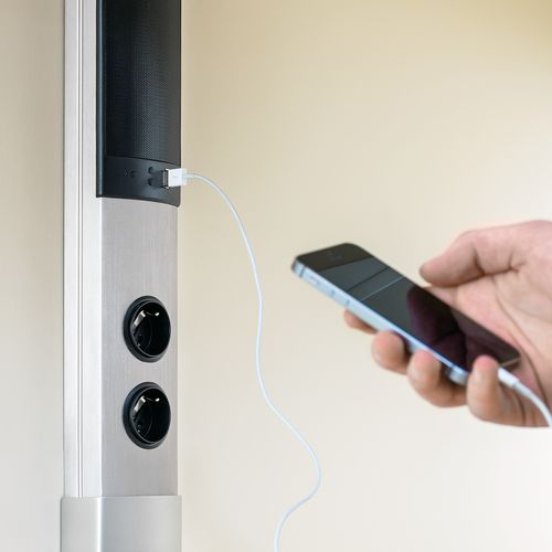 Naber | Muzak Säule | Aufbausteckdosenelement | mit Schukosteckdosen