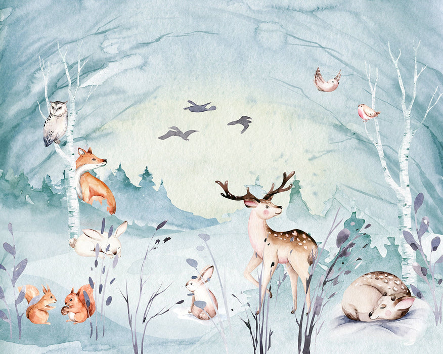 Vlies Fototapete | Animal Sleepover | Größe 350 x 280 cm