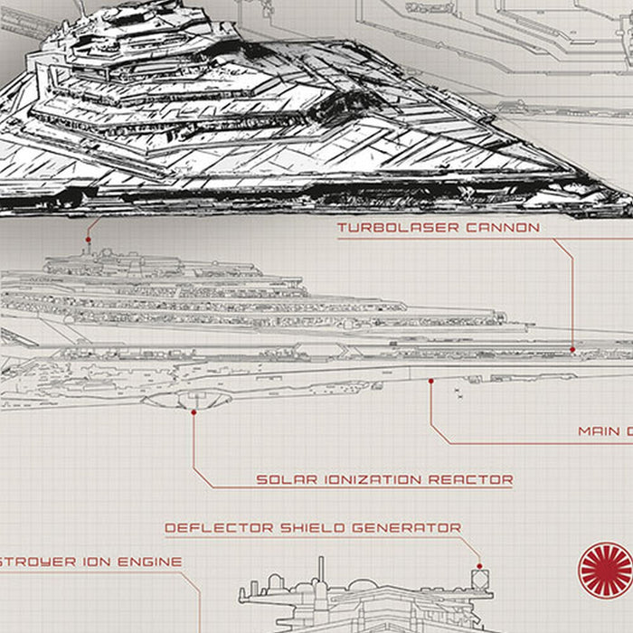 Papier Fototapete | STAR WARS Blueprints | Größe 368 x 254 cm