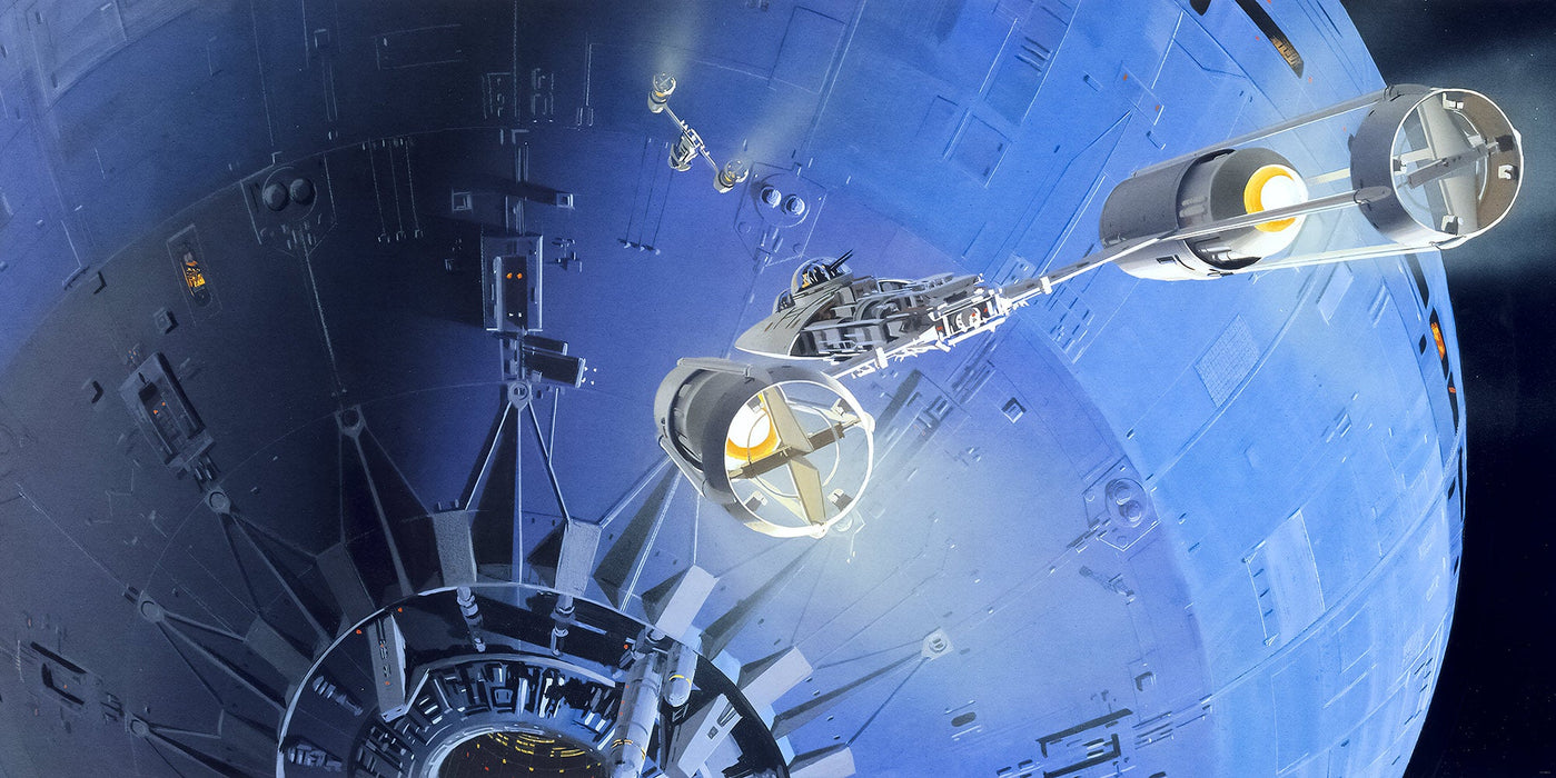 Vlies Fototapete | Star Wars Classic RMQ Death Star Assault | Größe 500 x 250 cm